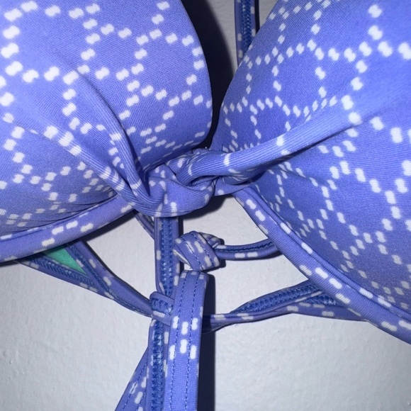 Blue pattern Bikini Set with Teal inside - Picture 2 of 7